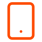 Outline of a smartphone with an orange border and a small dot at the bottom