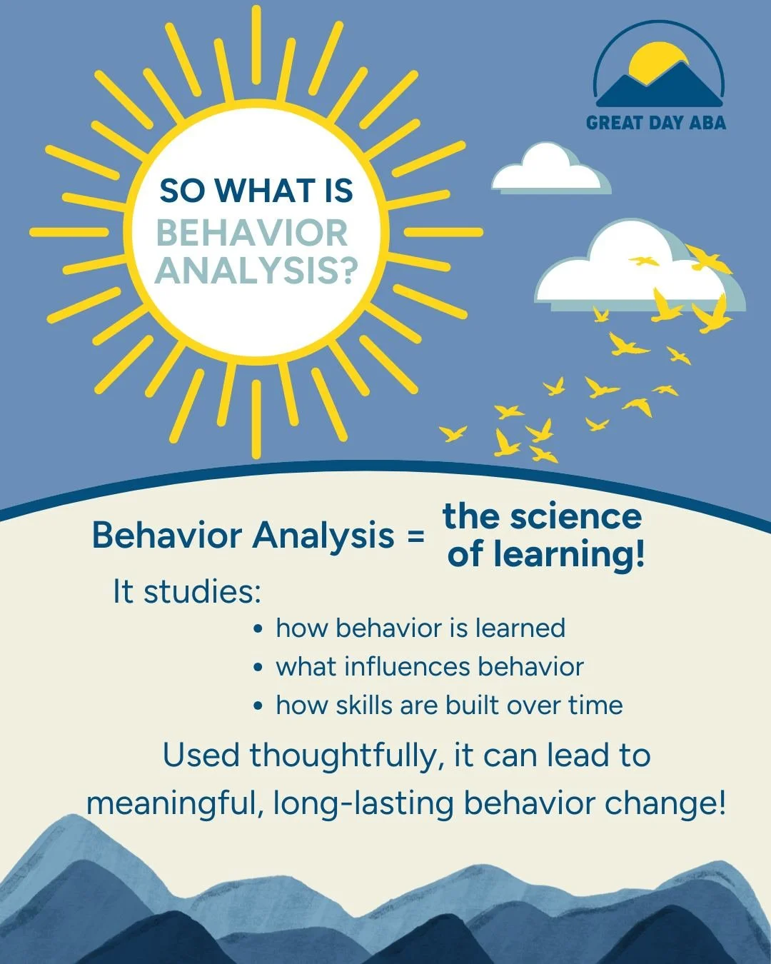 So what is behavior analysis, really?

Behavior analysis is the science of learning. It helps us understand why behavior happens, how new skills are developed, and what kinds of support make learning more effective. 

In real life, that means using e
