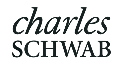 The Charles Schwab logo in black text on a dark background.