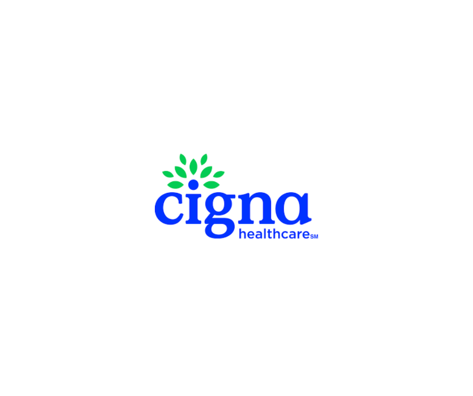 Cigna Healthcare logo with green and blue design on a white background.