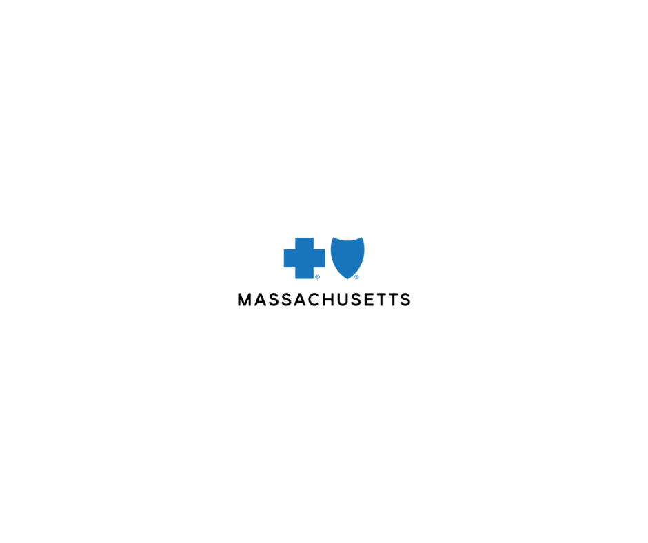 Massachusetts state logo with a blue medical cross and shield, and the word "Massachusetts" underneath.
