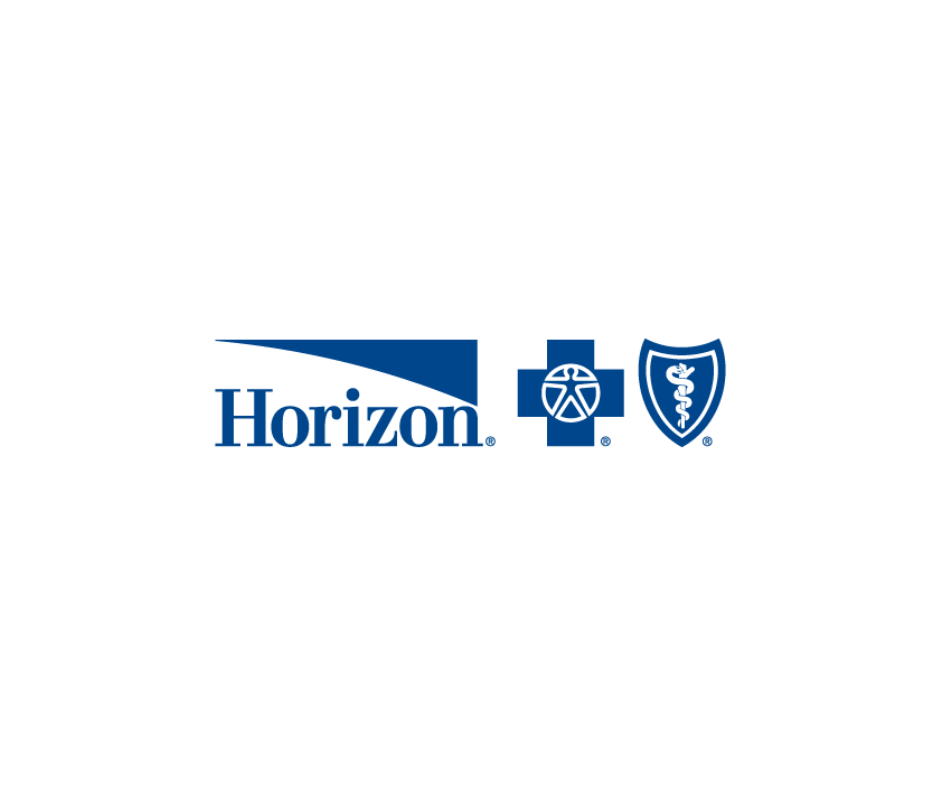 Horizon healthcare logo with a blue cross, pharmacy symbol, and medical shield.