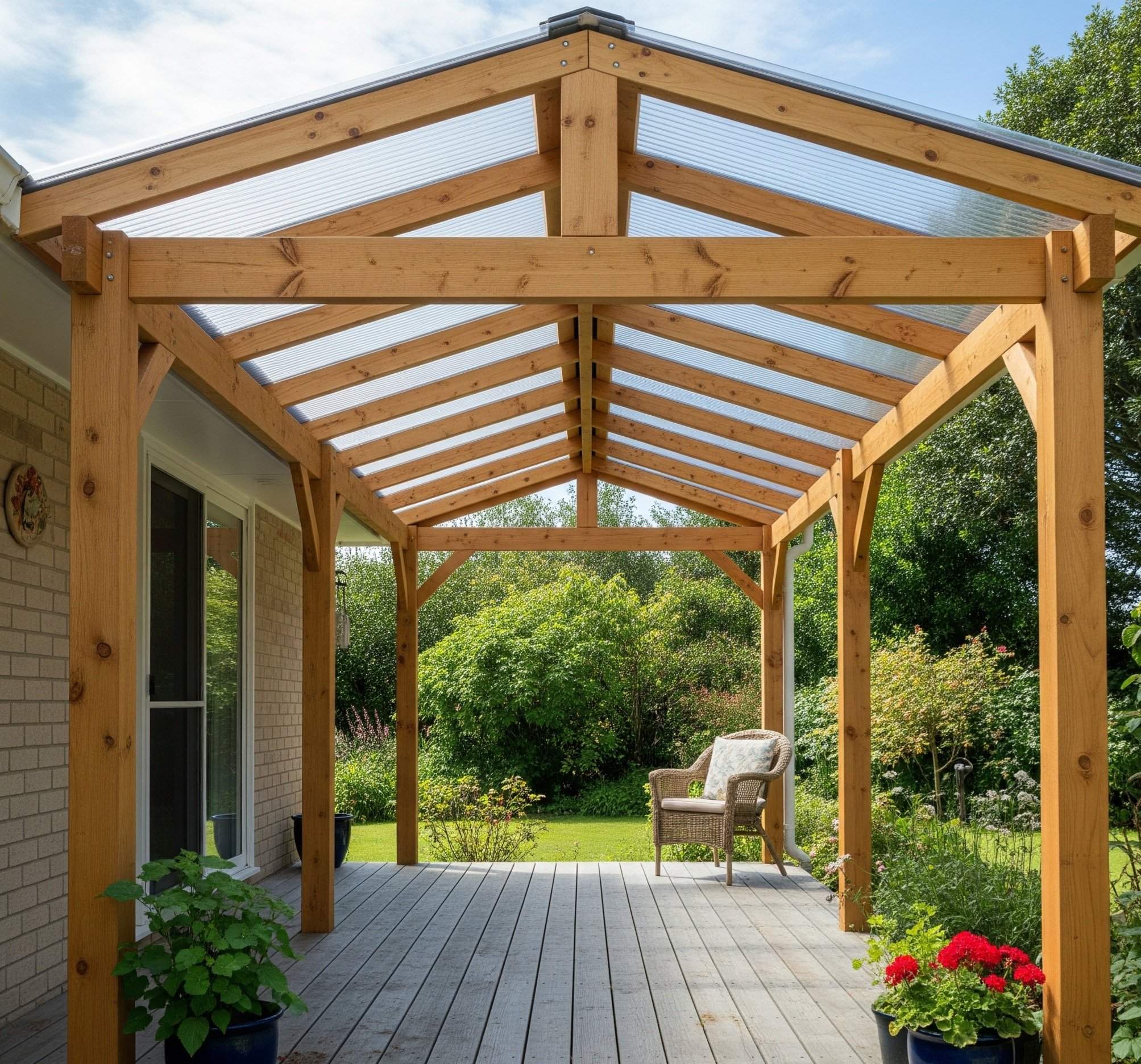 Wooden frames or roof