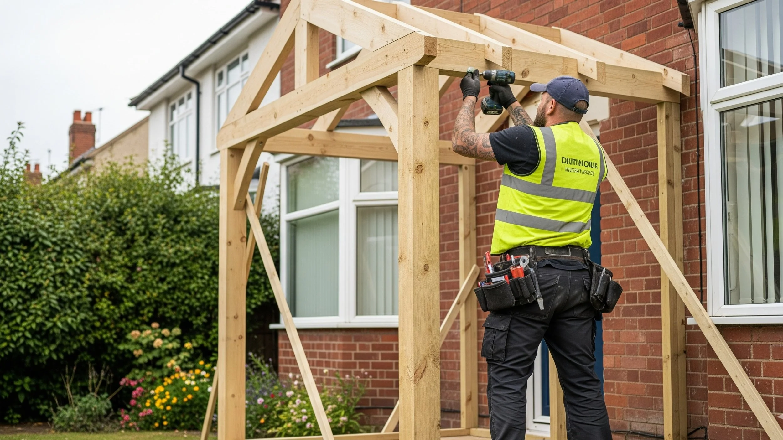 Front door carpentry work