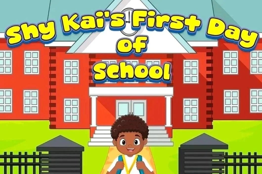 Ebook cover of Shy Kai’s First Day of School children’s book by Camille Taylor.”