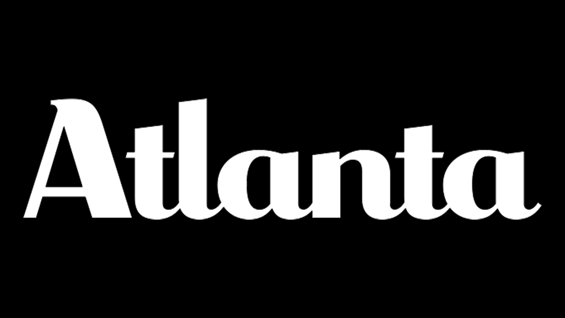 Text reading 'Atlanta' in white on a black background.