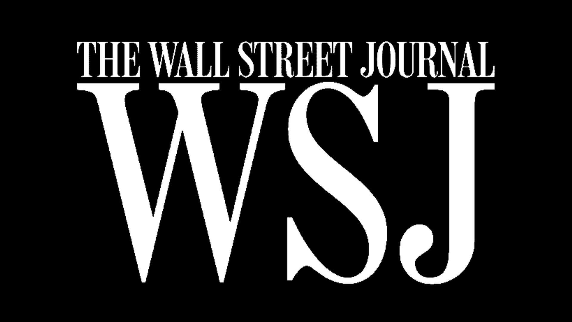 Black background with white text displaying "The Wall Street Journal WSJ".