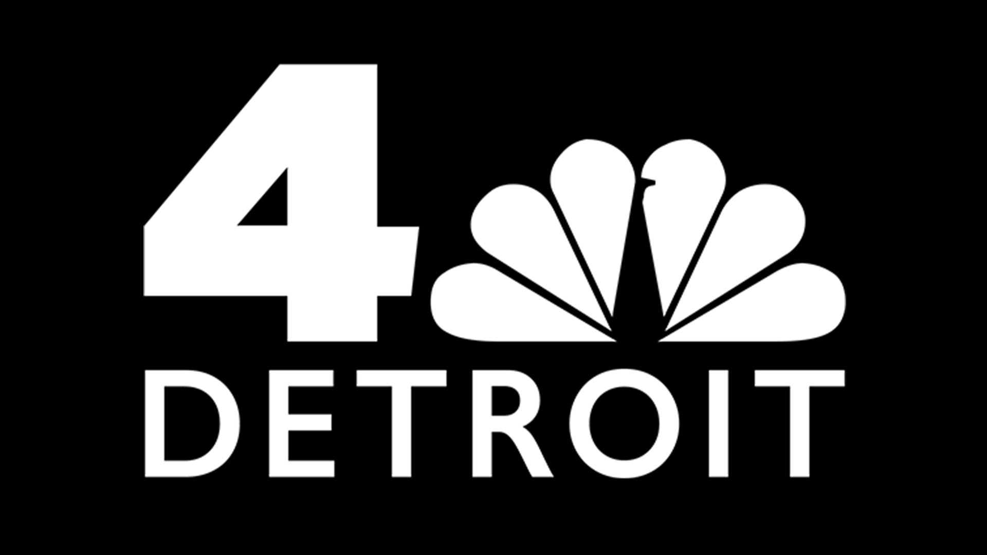 NBC 4 Detroit logo with a white number 4, a stylized peacock feather, and the word Detroit underneath, all on a black background.
