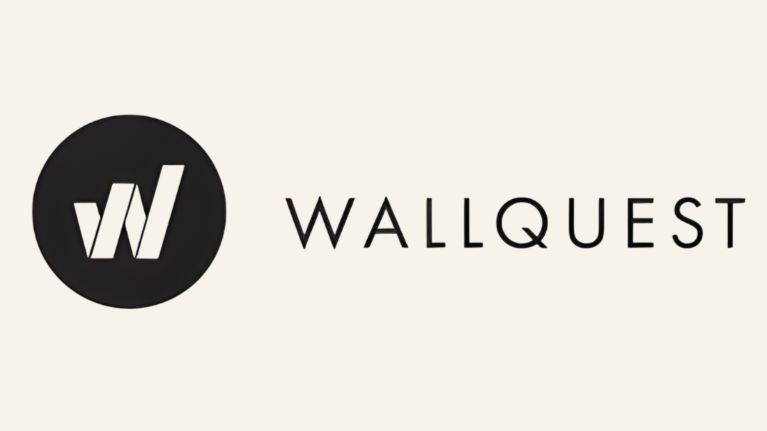 Wallquest logo with a black circle containing stylized white 'W' and 'Q', and the word 'WALLQUEST' written in black uppercase letters beside it.