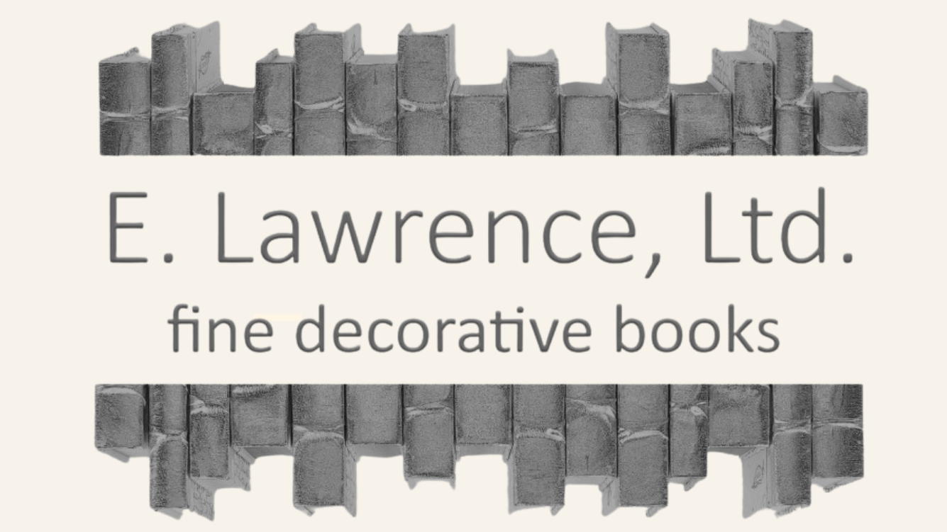 Logo of E. Lawrence, Ltd. fine decorative books featuring a gray brick wall design.