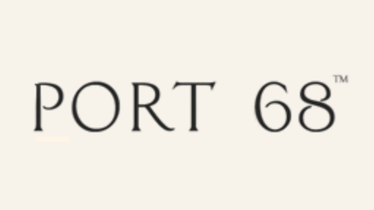 The logo for 'PORT 68' with black text on a light background.