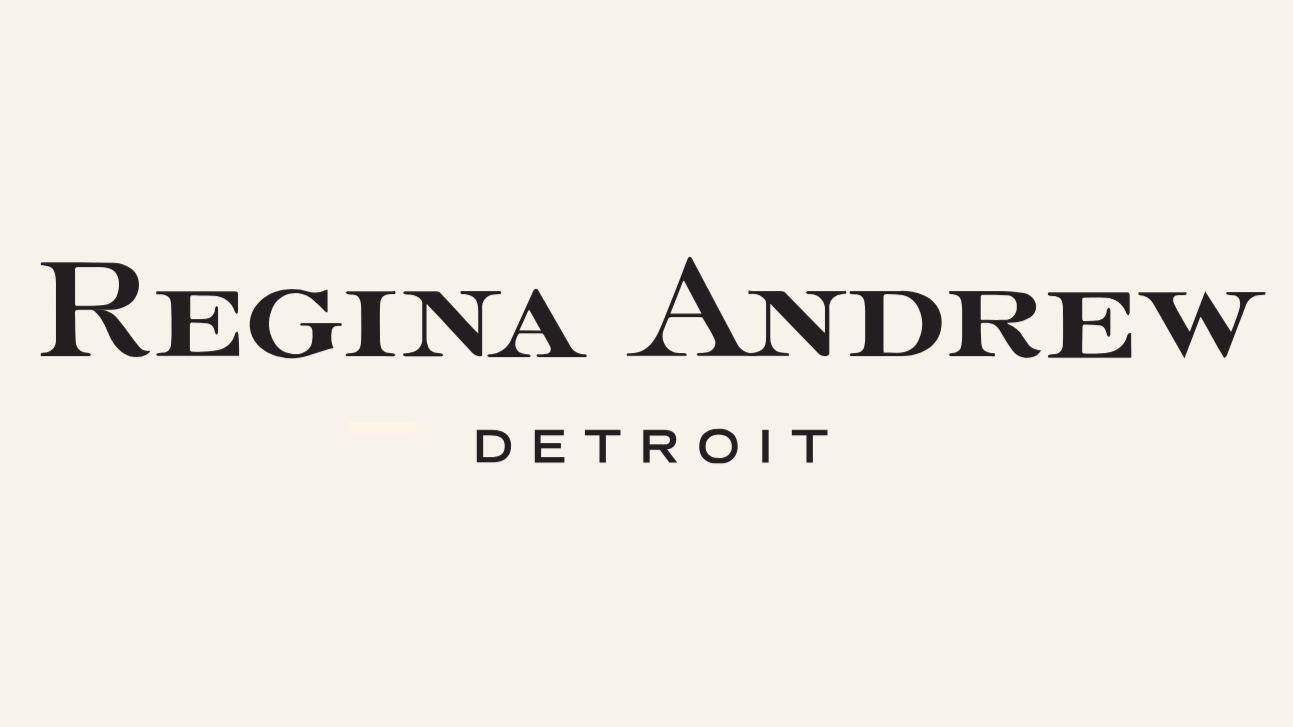 Text reads 'Regina Andrew Detroit' on a light background.