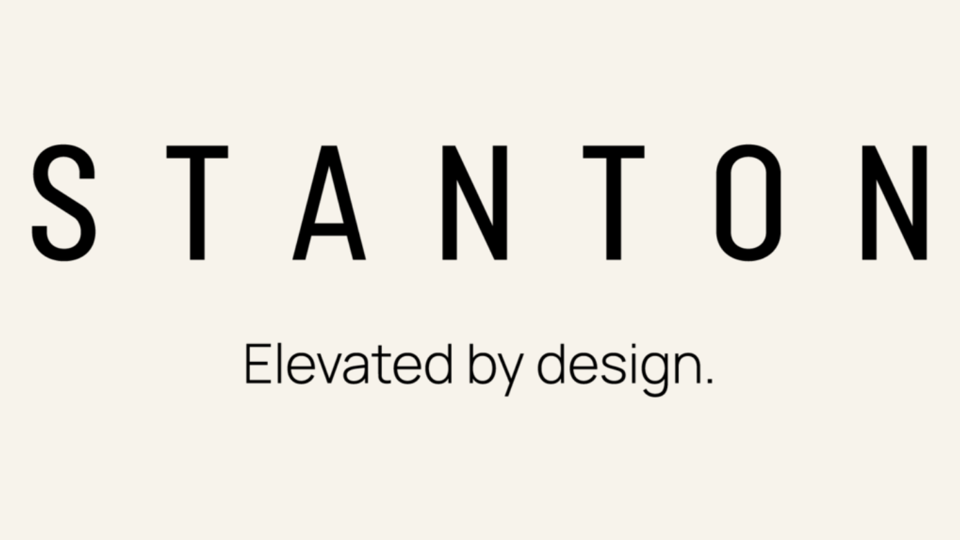 Stanton logo with the slogan 'Elevated by design' on a white background.