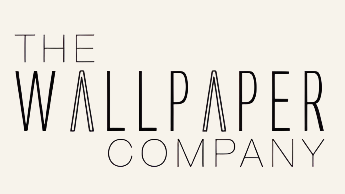 Logo for The Wallpaper Company with stylized black text on a white background.