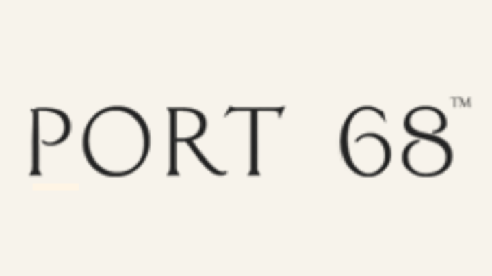 Text reading 'PORT 68' on a light beige background