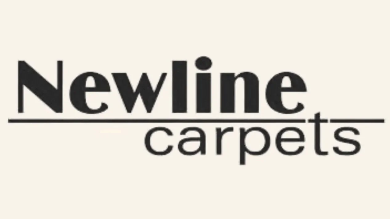Logo of Newline Carpets with the word 'Newline' above a horizontal line and 'carpets' below it.