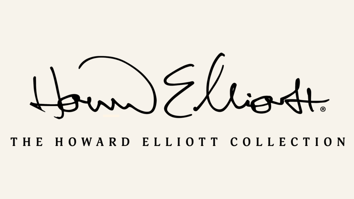 Logo for Howard Elliott Collection featuring a stylized signature and text.