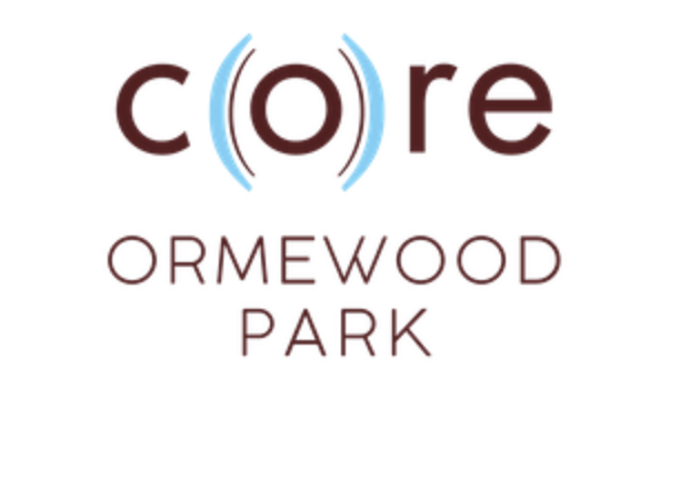 Core Ormewood Park logo with stylized 'o' and blue sound waves.