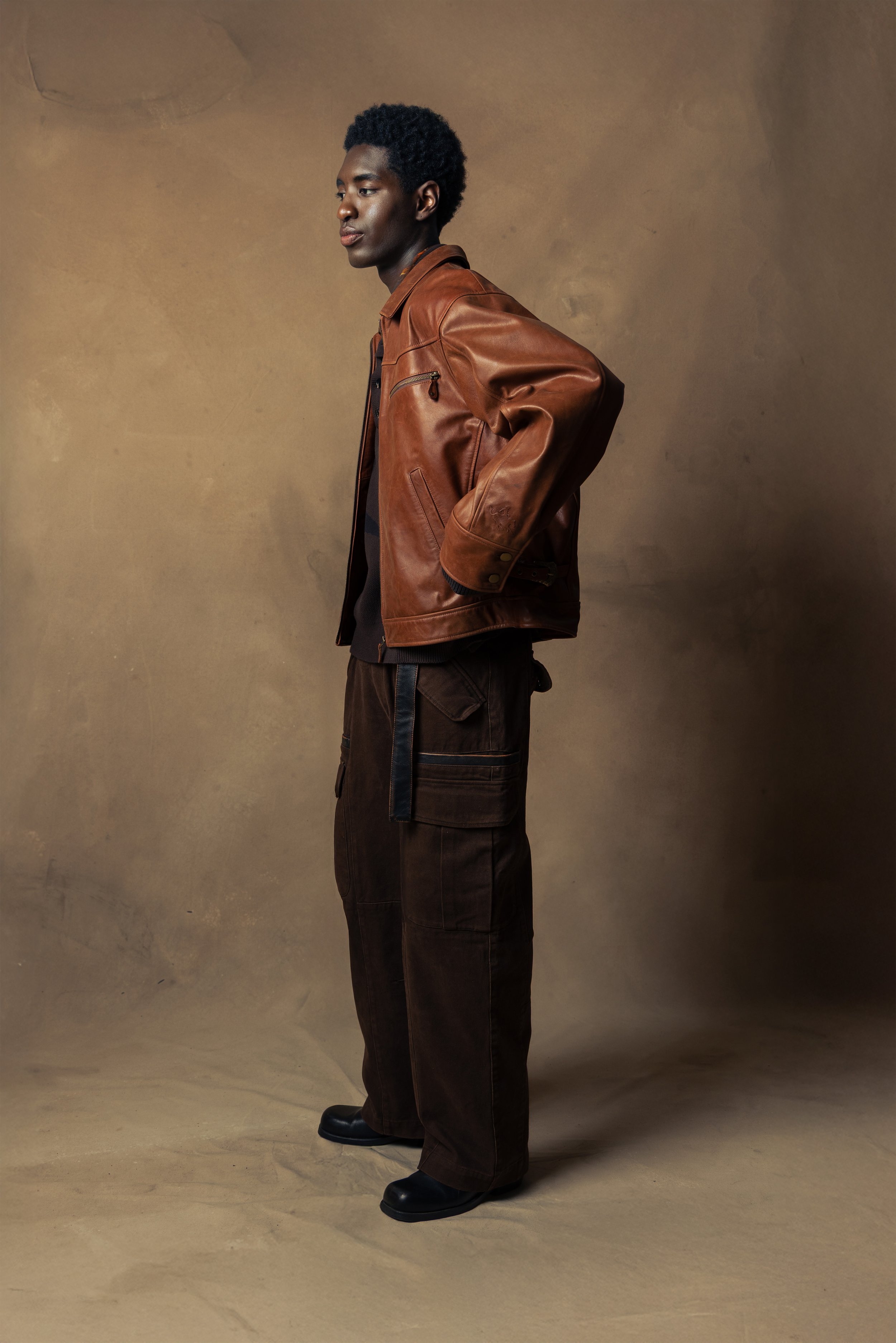 
nieuw DADA - cognac leather blouson