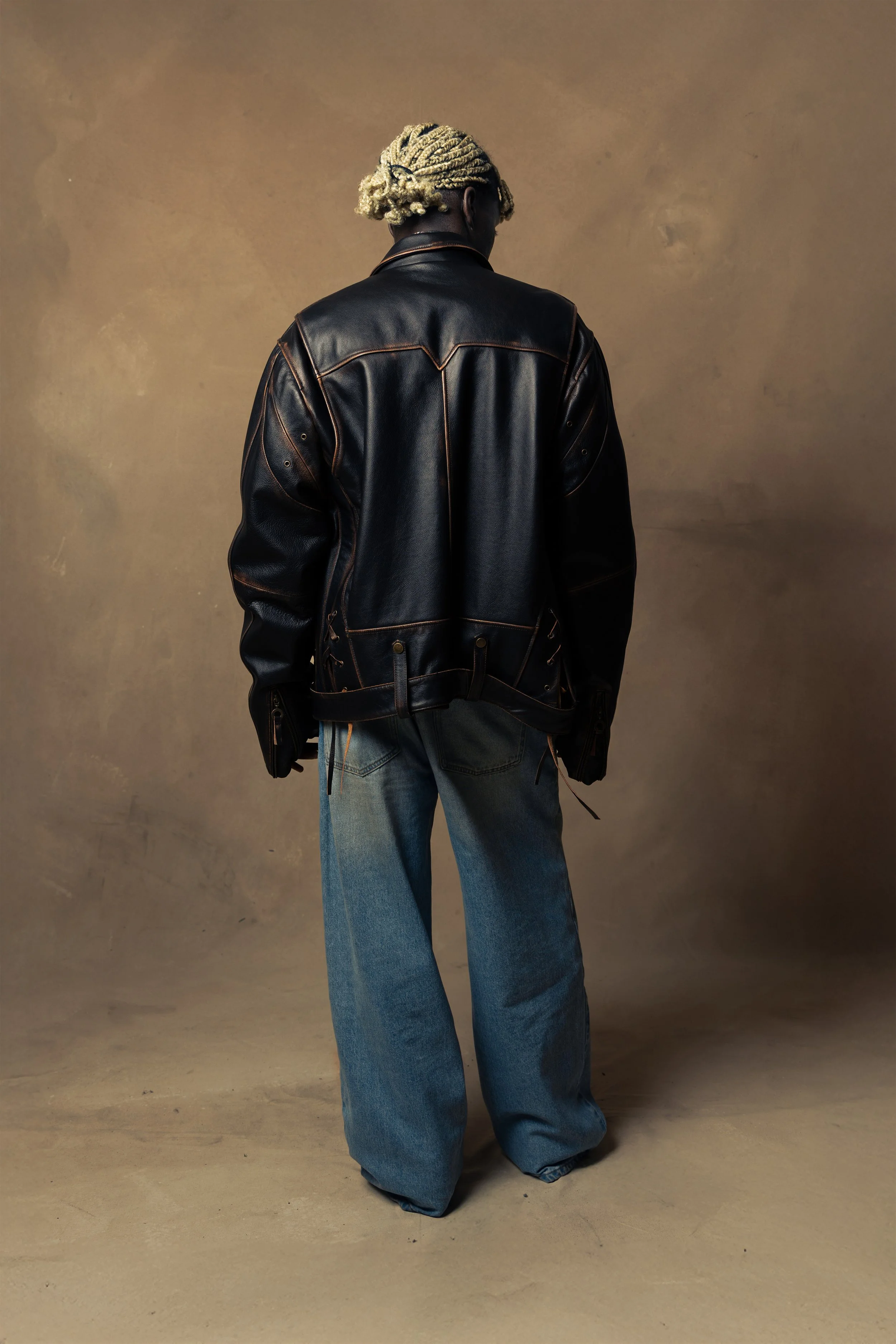 nieuw DADA - aged leather jacket  