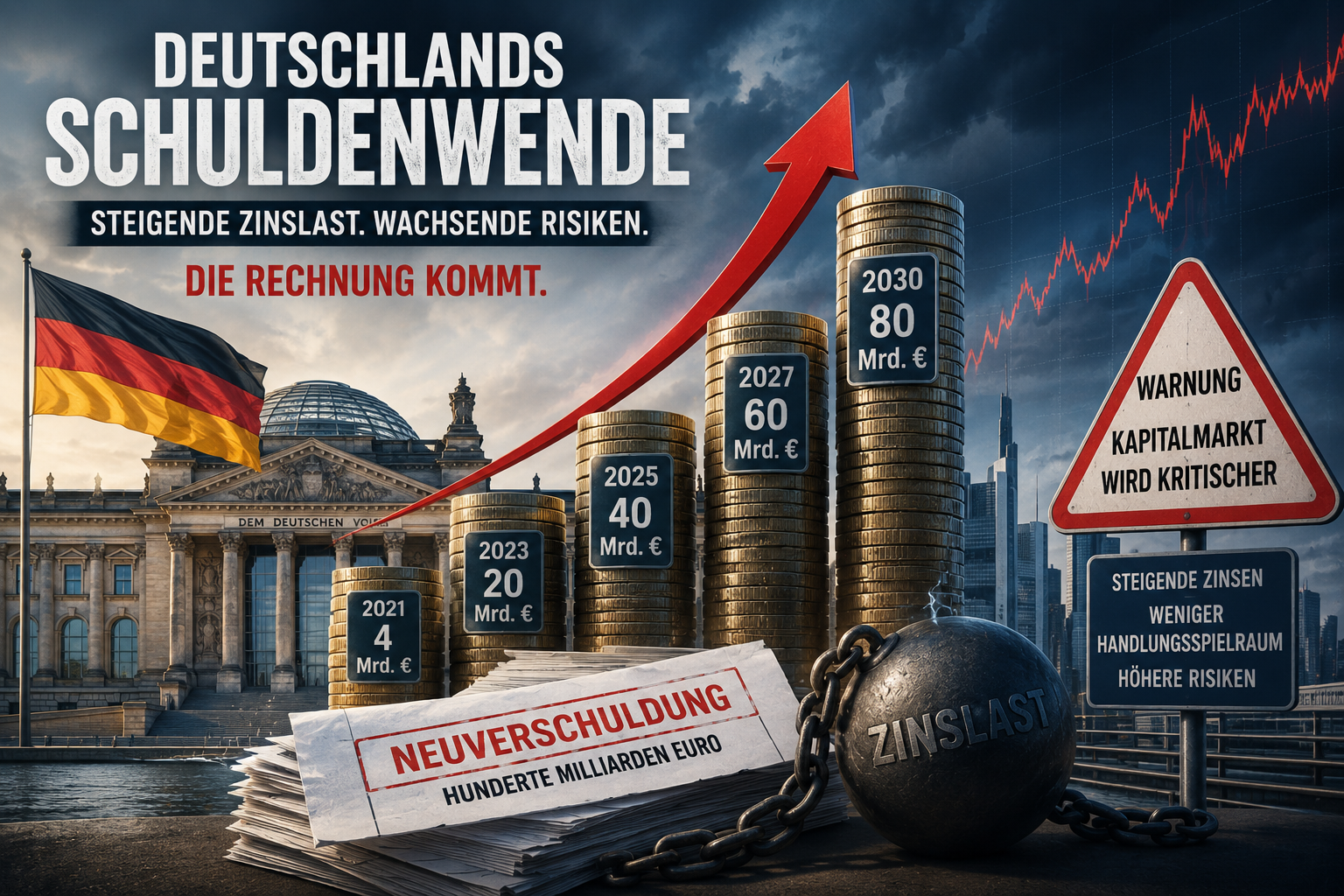 Deutschlands Schuldenwende: Warum nicht die Schulden das größte Risiko sind - sondern ihre Finanzierung 