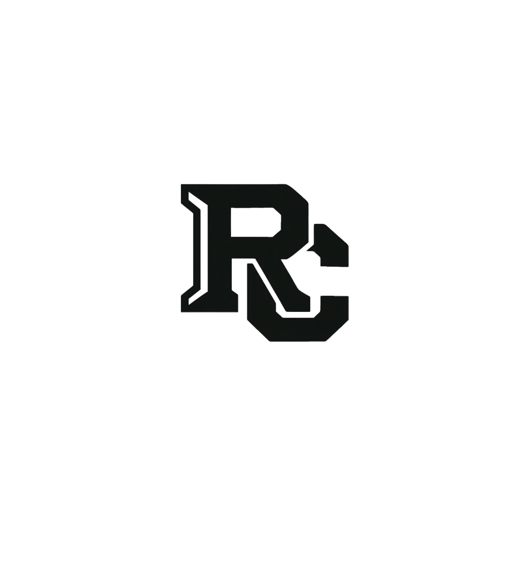 Black and white logo with the letters R and C overlapping.