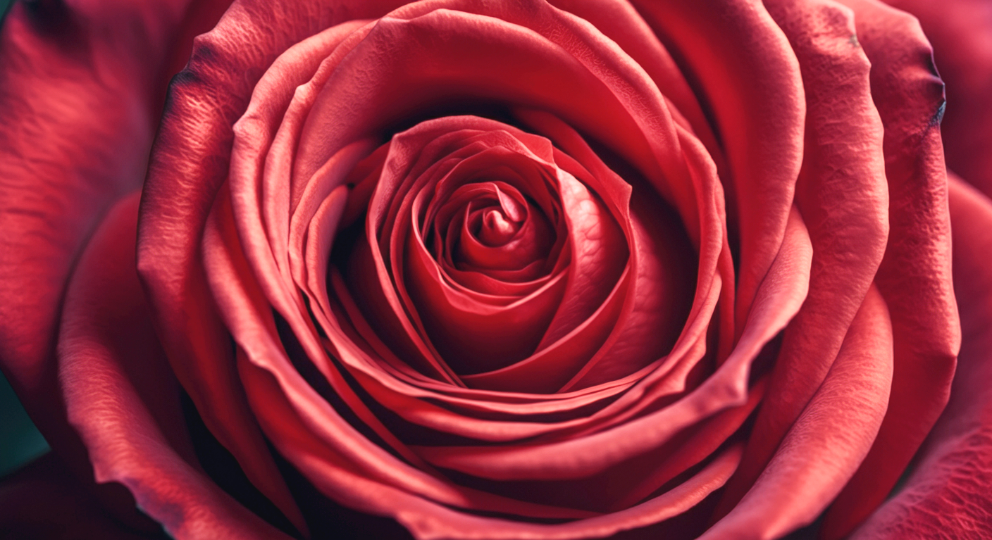 Close-up of a red rose flower showing detailed petals.