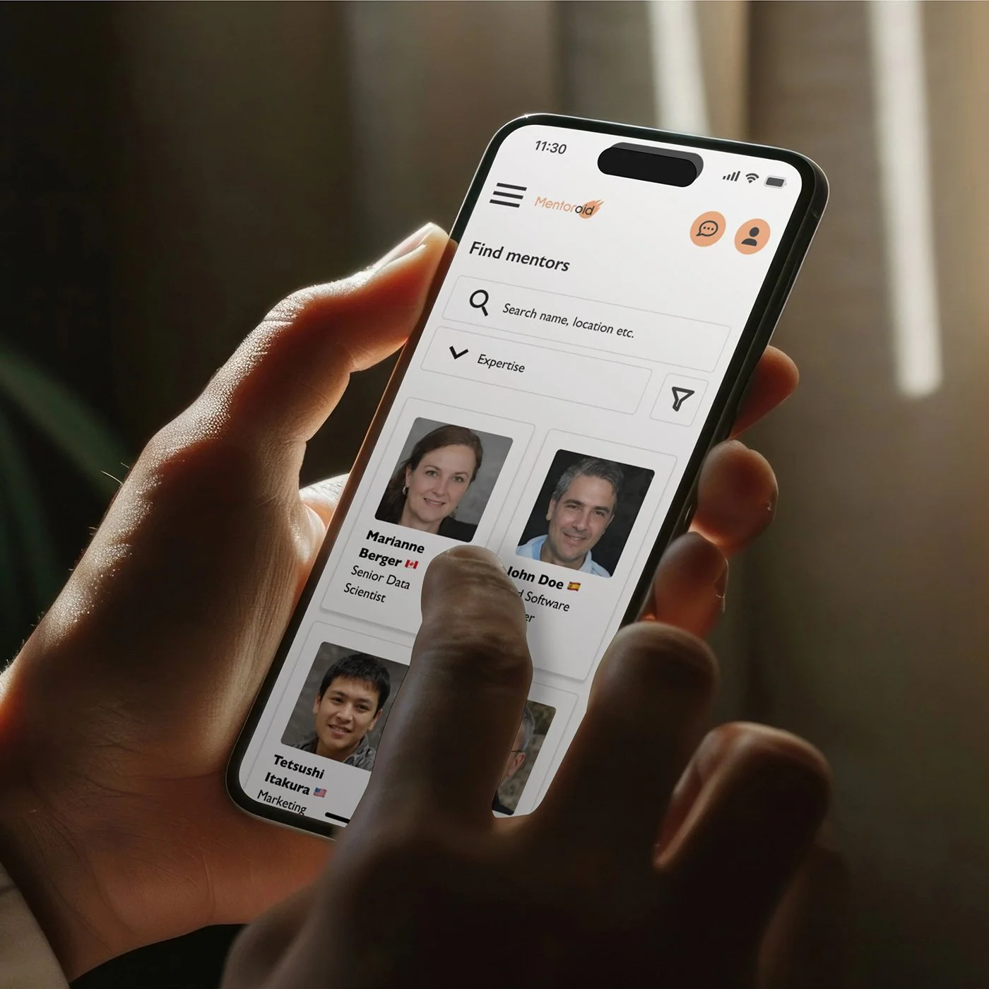 Mentoring platform mockup
