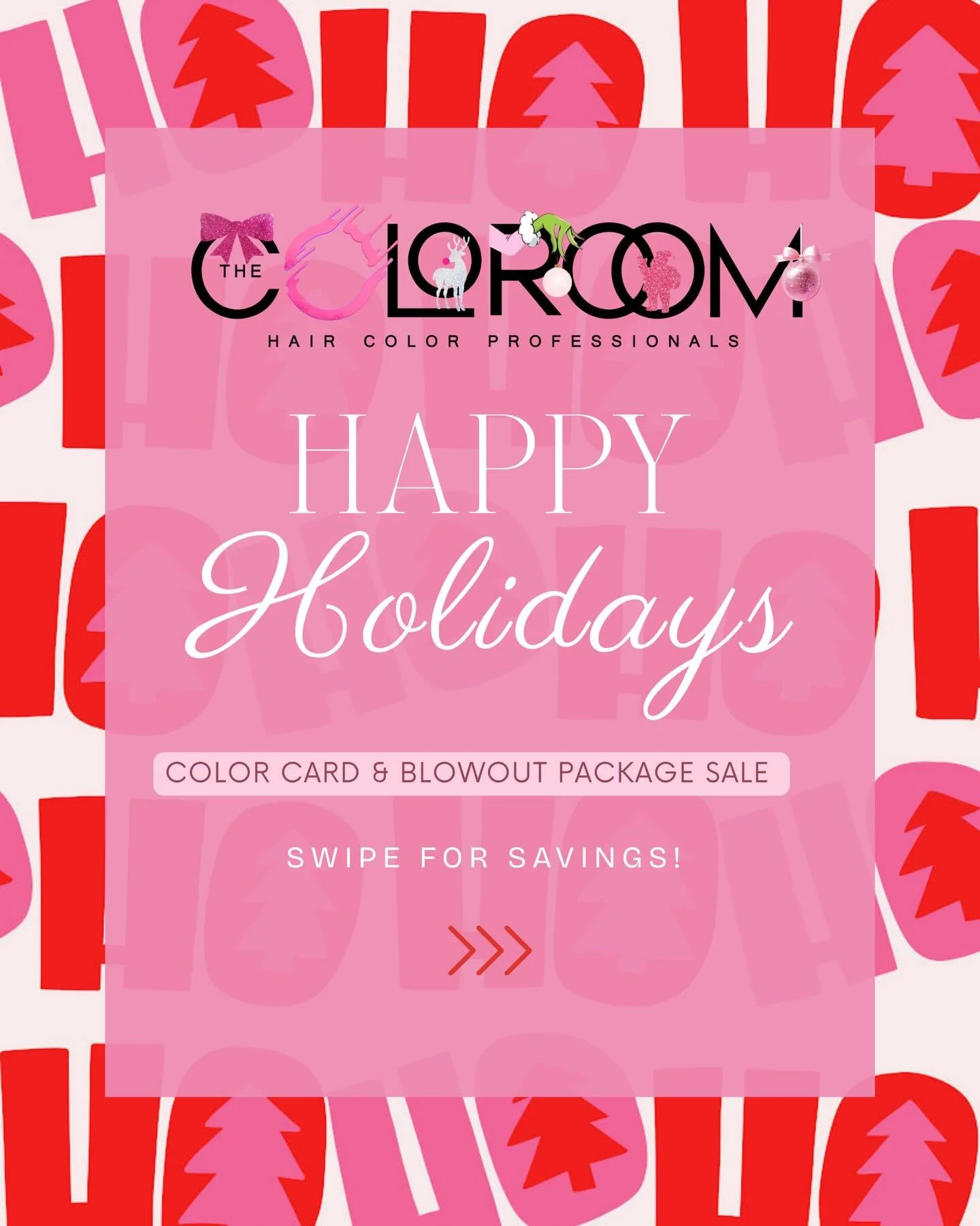 The gift everyone actually wants 🎄✨
Our Holiday Color Card + Blowout Package Sale is officially live

Perfect hair > anything under the tree
Available in salon or online now through Dec 31

Give the gift of gorgeous color, flawless blowouts, and 