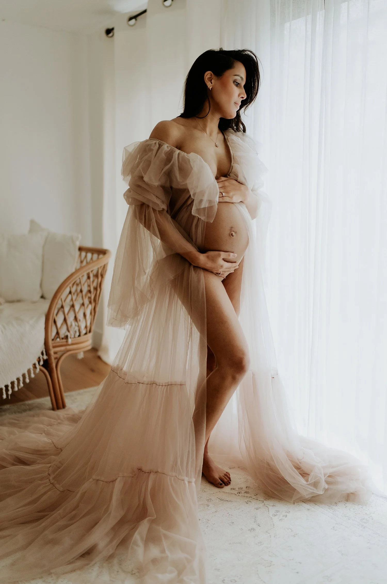 Beautiful and elegant maternity studio session
