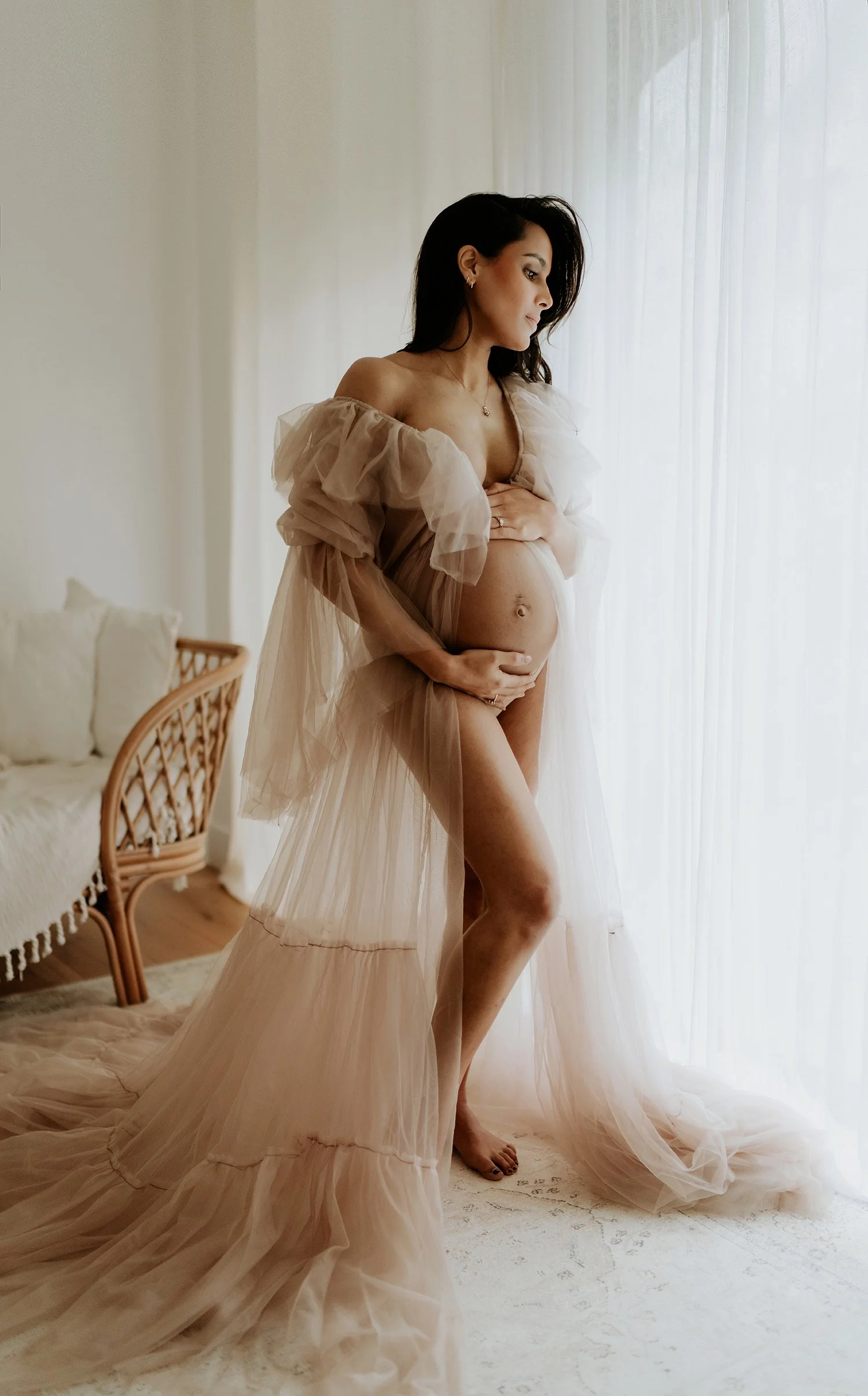 Luxury and elegant maternity studio session in London
