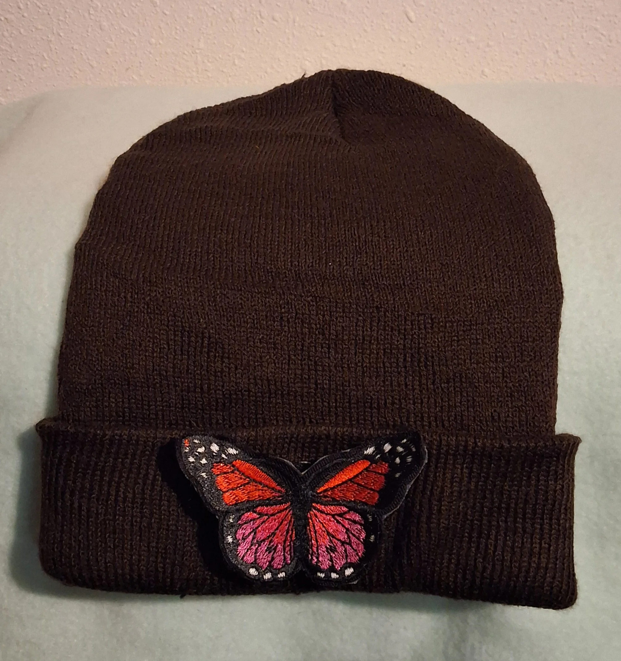 Brown beanie 3" heat pressed oval loop