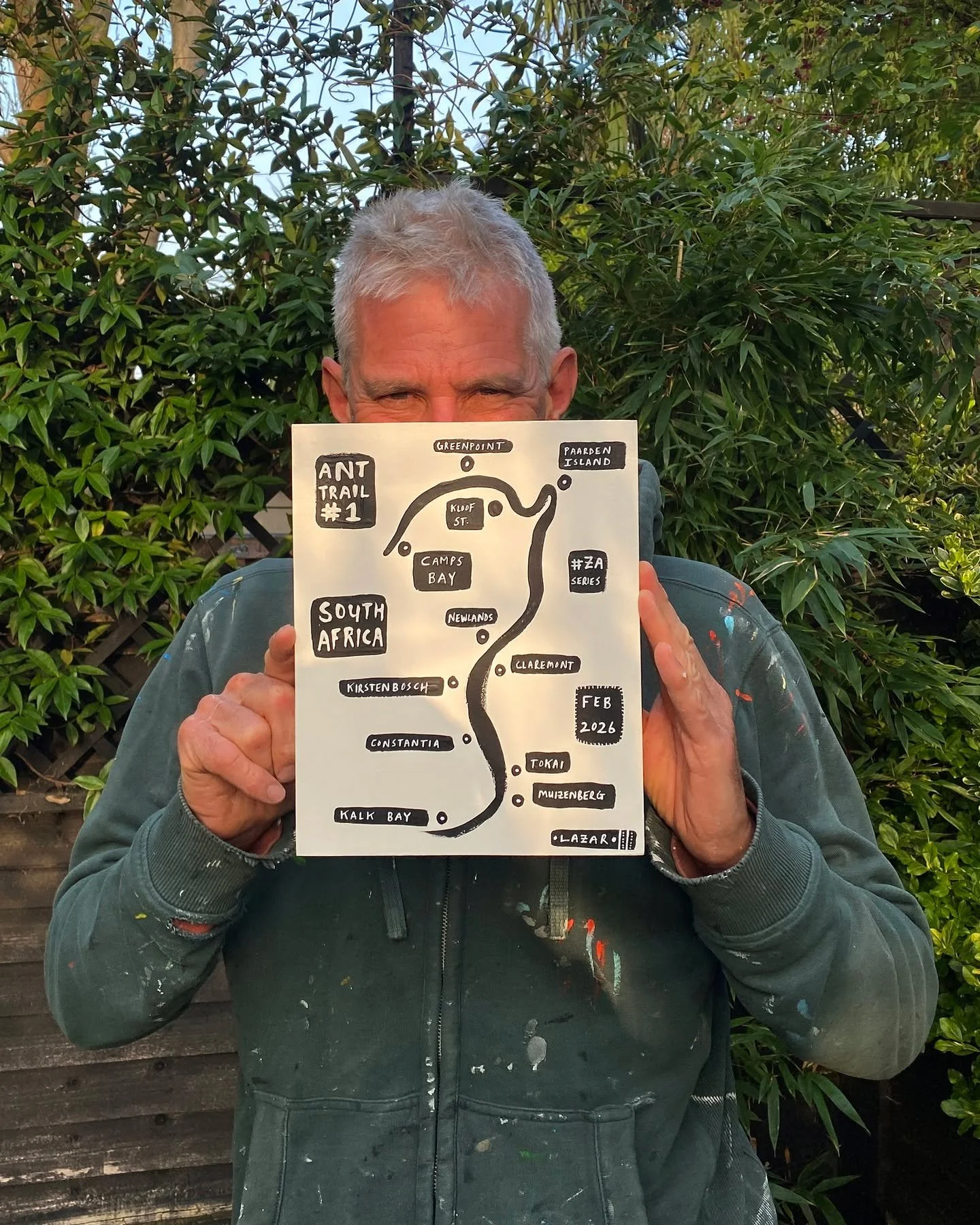 THE ANT TRAILS: In addition to my ongoing, sequentially-numbered pieces, I have started my &ldquo;Trail&rdquo; series. I paint ants and place them in public spaces. Each piece is a standalone artwork. But repeated across a landscape or city, they sta