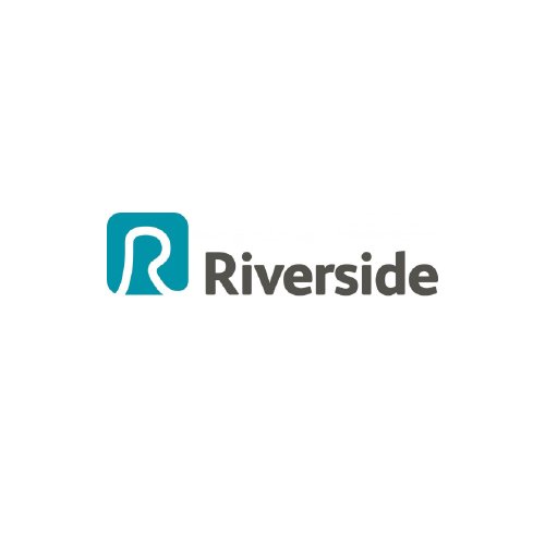 Riverside company logo with a stylized blue 'R' symbol and the word 'Riverside' in black text.