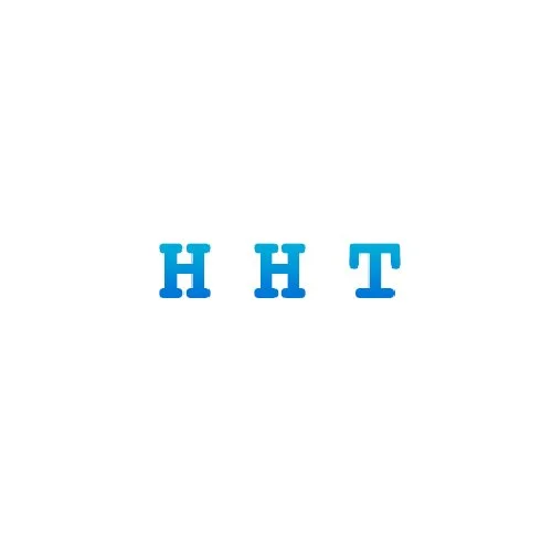 Three blue capital letters, H, H, and T, centered on a white background.