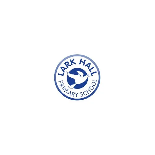 Lark Hall Primary School logo with a bird in flight inside a circle.