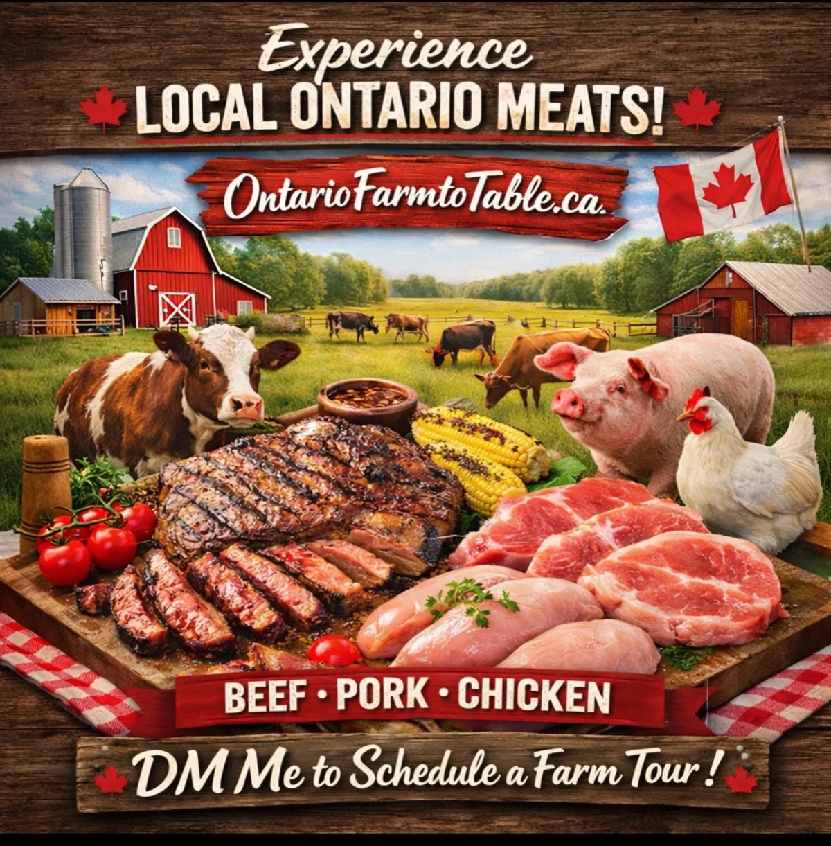 🔥 LIMITED FARM TOUR SPOTS AVAILABLE 🇨🇦

Want to see where your food comes from?

👉 DM ME NOW to Schedule a Farm Tour

#ontariofarmtotable #ontariofarmers #ontariofarm #barriefarm #barrieontario 
or
👉 Visit OntarioFarmToTable.ca to order today.

