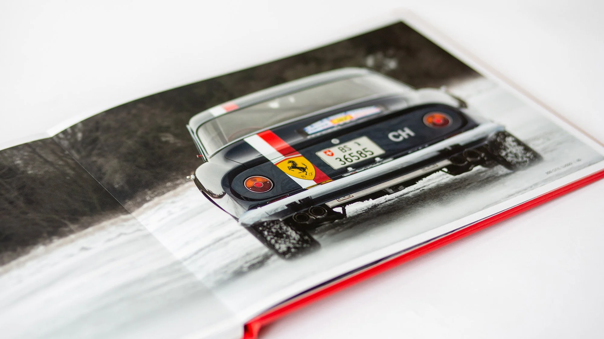 Sales book about the Ferrari 250 GT Lusso. Bespoke book designed by Motion Ltd