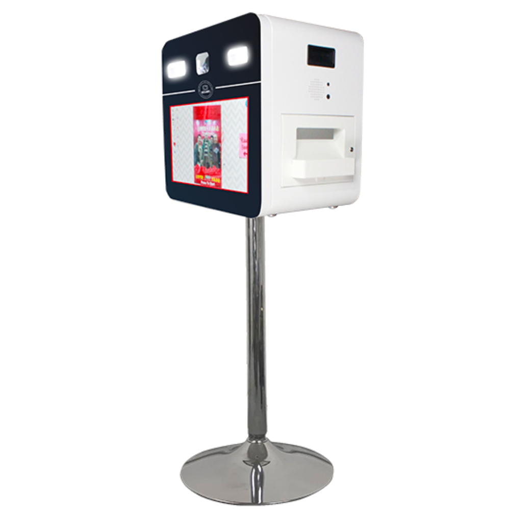 Borne photo moderne avec écran tactile et impression instantanée en Vendée