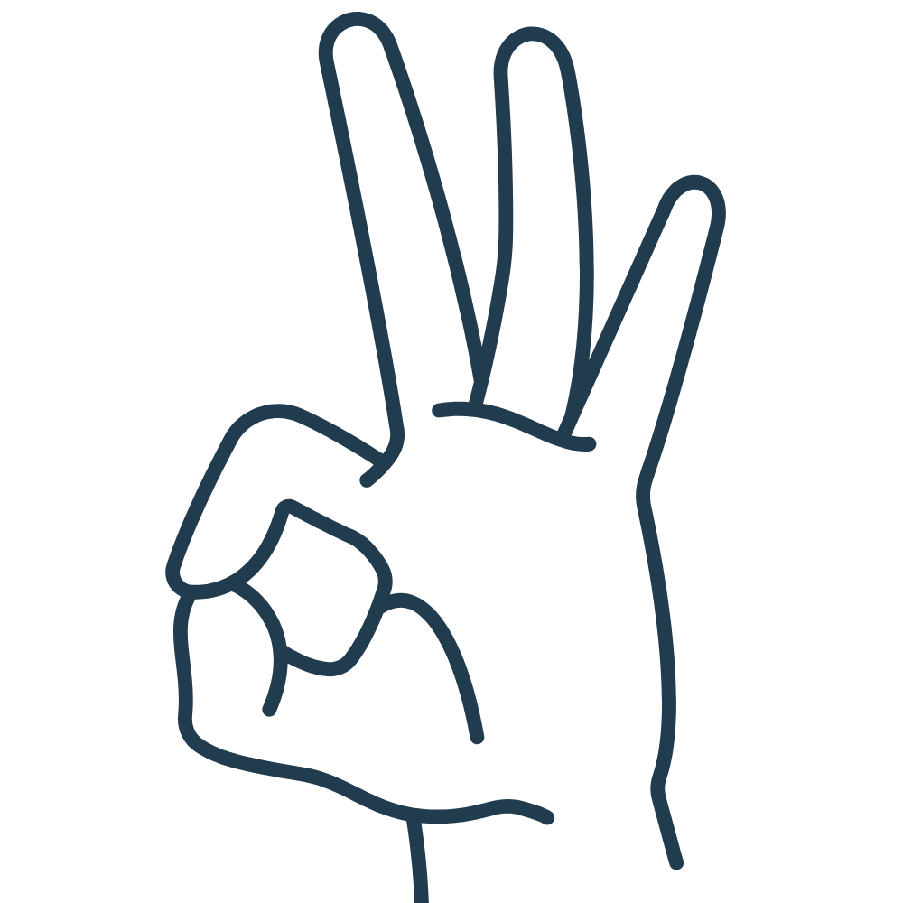 Icône d’une main faisant le signe “OK”, illustrant la solution pratique proposée par Solu Loc’ Events : louer facilement le matériel nécessaire à vos événements sans contrainte d’achat ou de stockage.