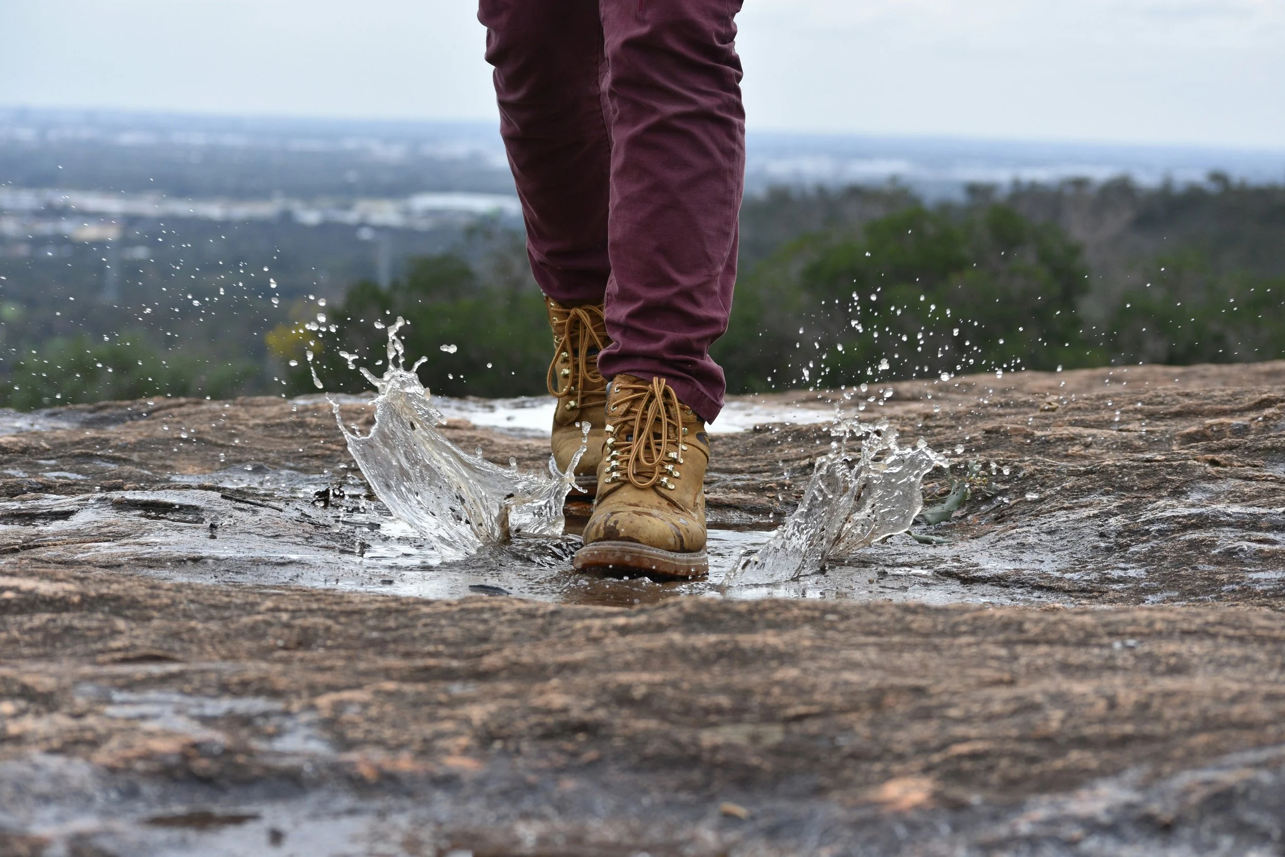 hiking woman splash