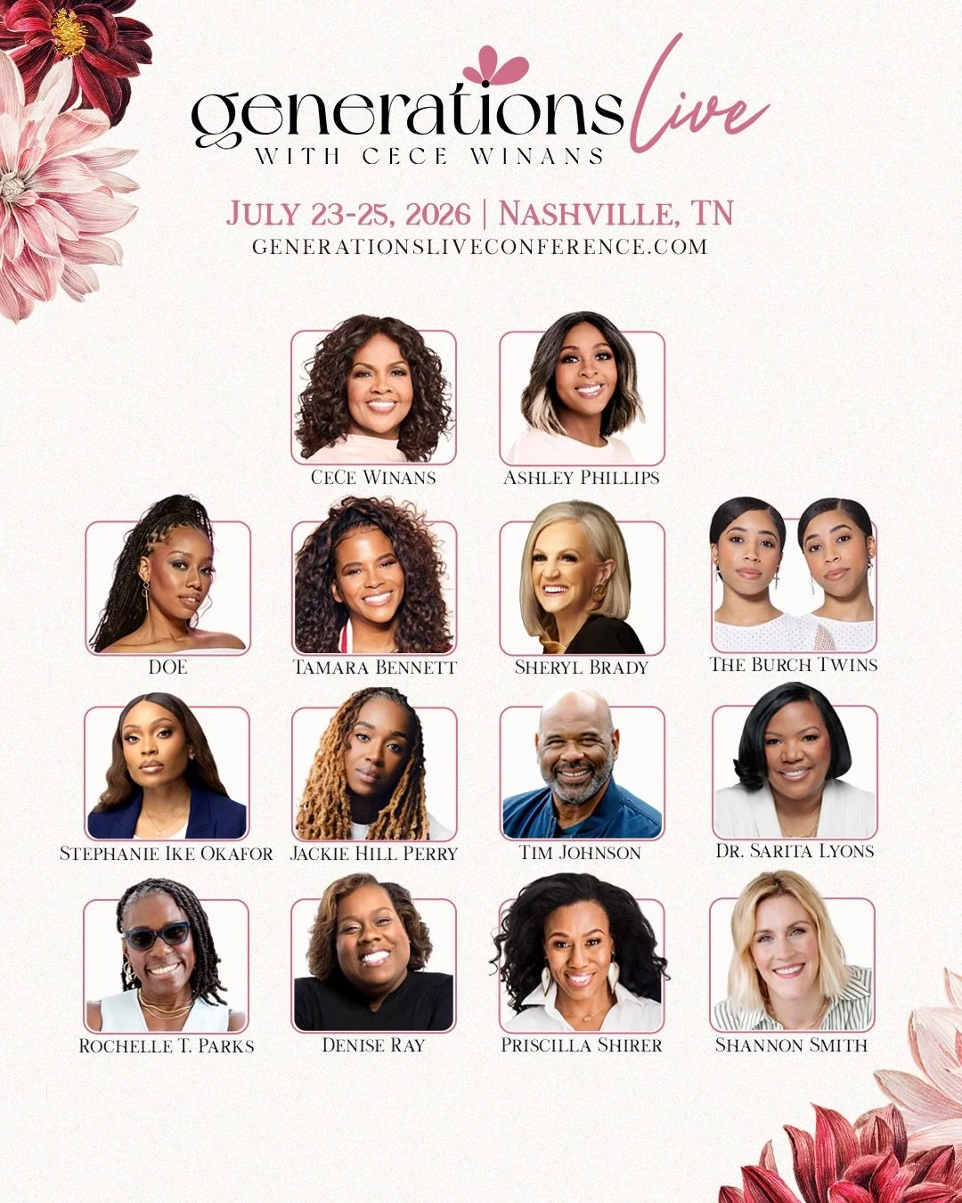 The Generations LIVE &lsquo;26 lineup just expanded and we&rsquo;re excited about it! 🙌🏾🔥

We&rsquo;re honored to welcome new voices this year! Leaders who have encouraged women to grow in faith, deepen in worship and walk boldly with God.

Three 