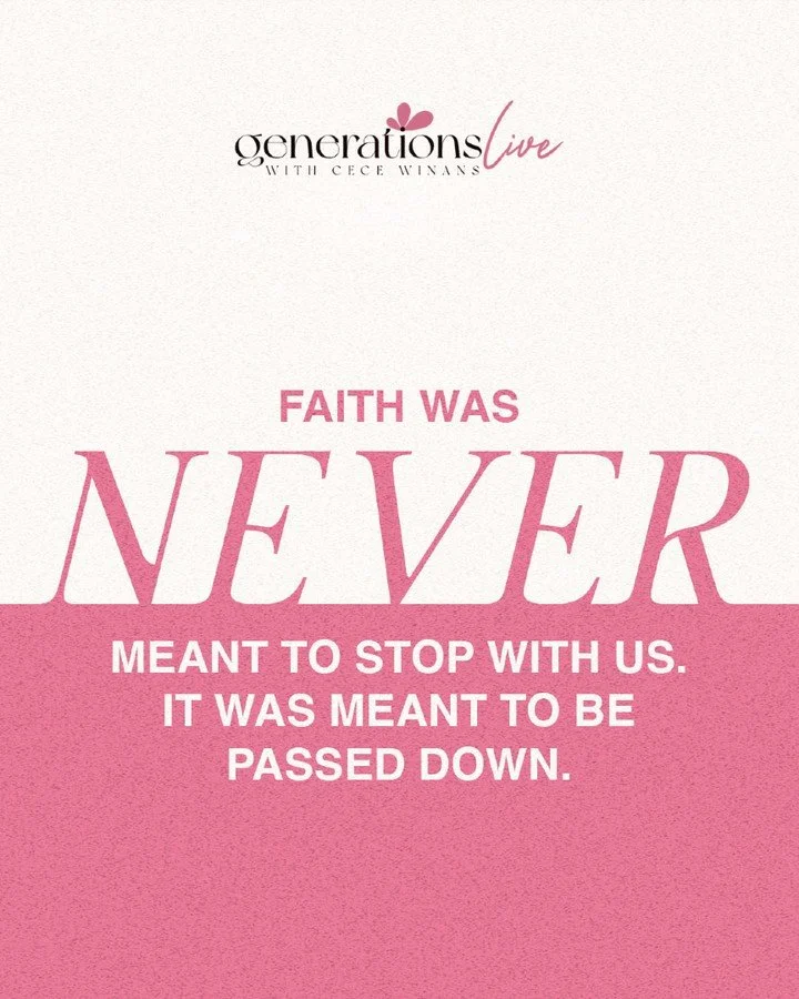 Faith was never meant to stop with us. It was always meant to be shared, lived out and passed down.

What God is doing in your life isn&rsquo;t just for you, it&rsquo;s for the ones coming after you.

One generation declaring His goodness to the next