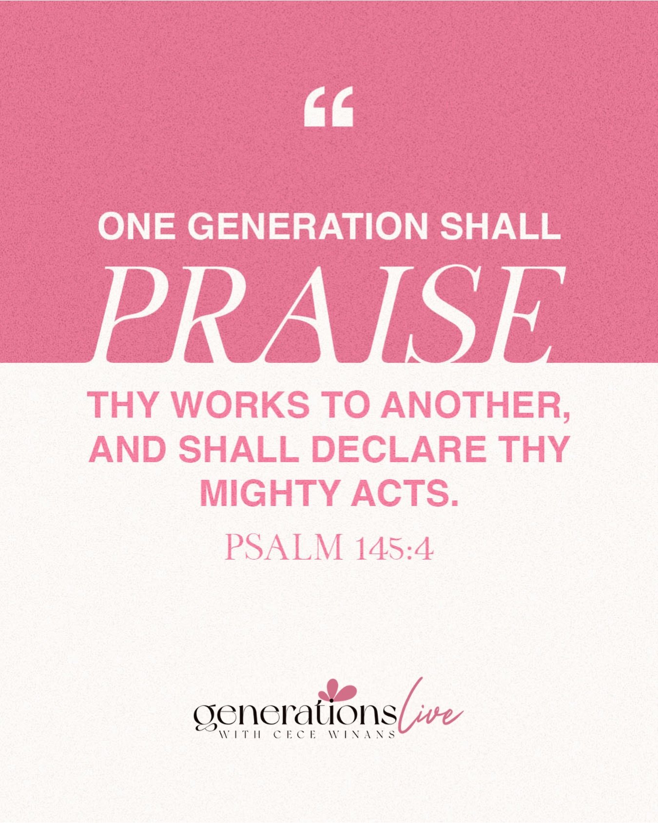 This is the call:
 To declare His works. To carry His name. To impact the next generation.

&ldquo;One generation shall praise Thy works to another&hellip;&rdquo; &mdash; Psalm 145:4

At Generations LIVE 2026, we will gather to declare His faithfulne