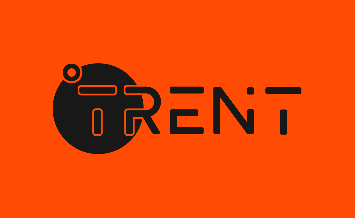 Het logo van IRENT met een oranje achtergrond en een stylisering van een dieptesensor.