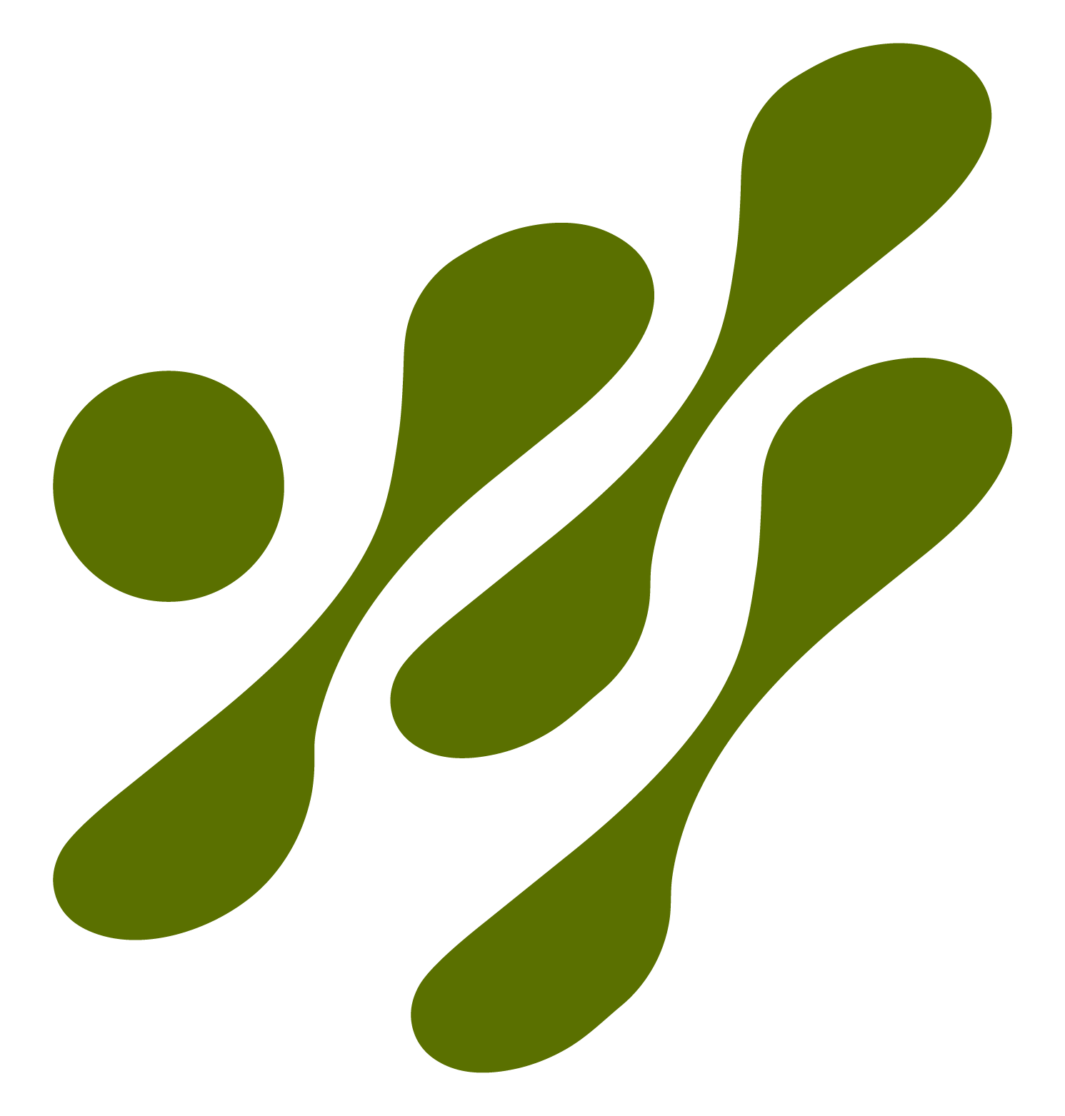 Stylized green CoMuse brand icon with elongated shapes and circular forms.