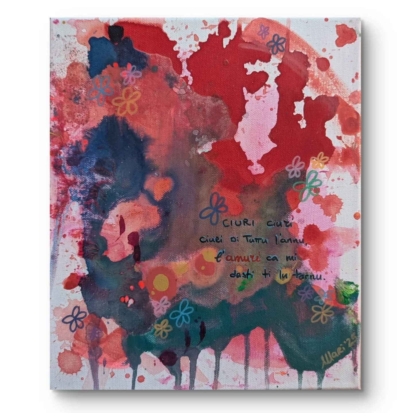 CIURI CIURI

Acrylic on canvas, 20x30. Munich, 2025.

Do you know this traditional Sicilian song? It talks about flowers and love, that sometimes it is taken back.