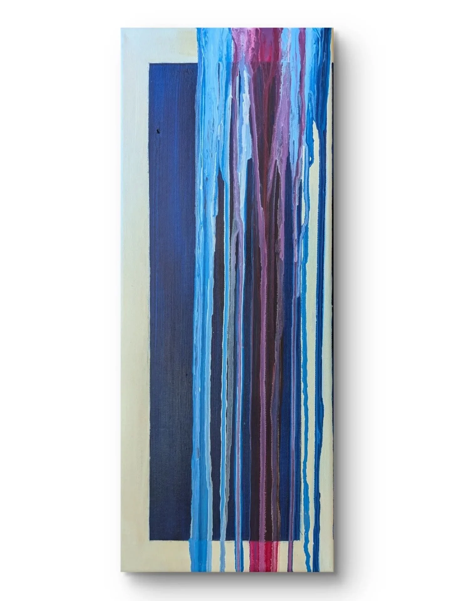 PANAREA 

Acrylic on canvas, 50x20. Munich, 2026.

In Panarea, the white houses almost feel like a blank canvas. Then the bougainvillea spills over in the brightest pink, like the island couldn&rsquo;t resist adding drama. Simple, but impossible to i