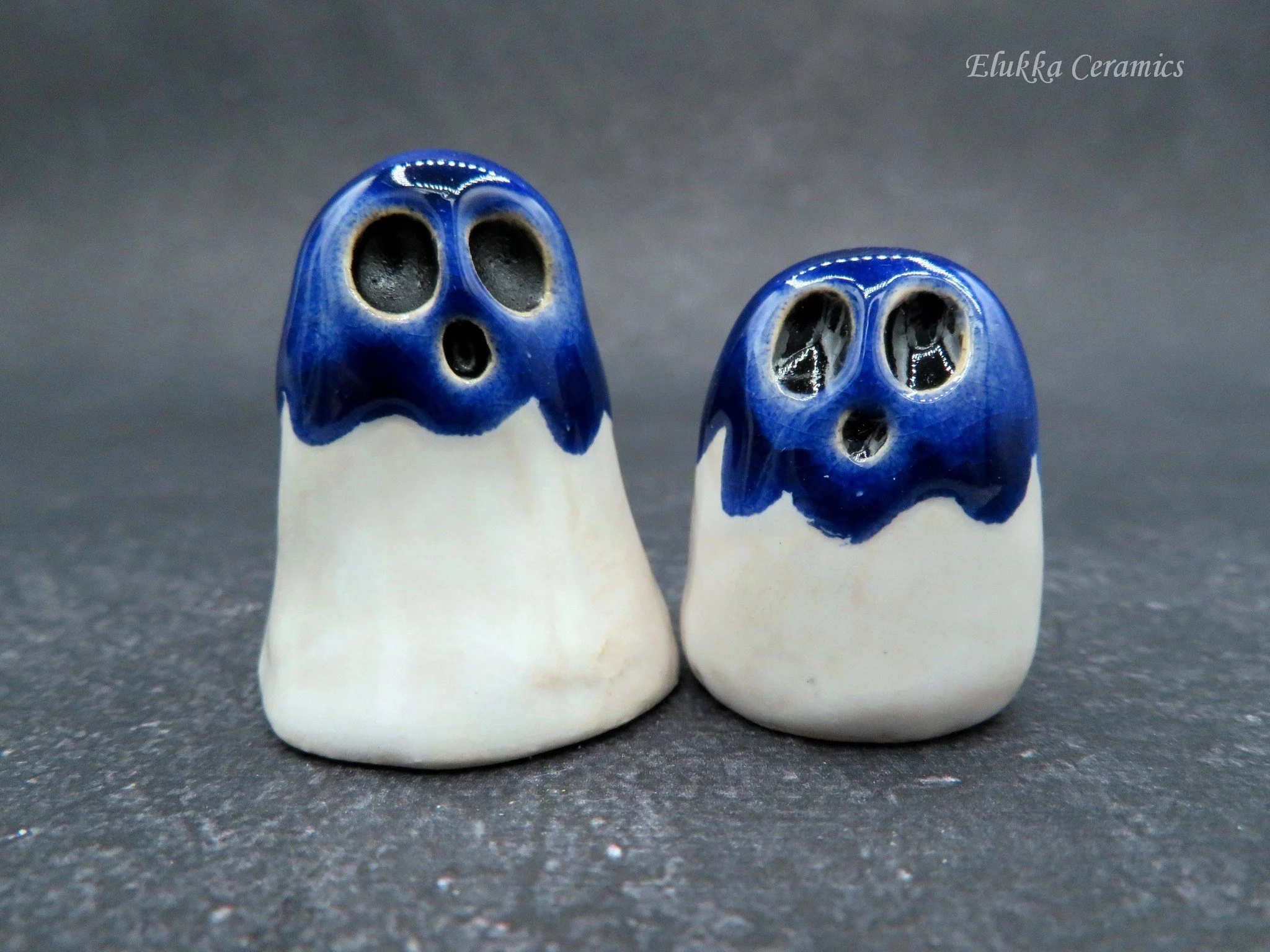 Ghost Duo...Oldies in White & Indigo Blue