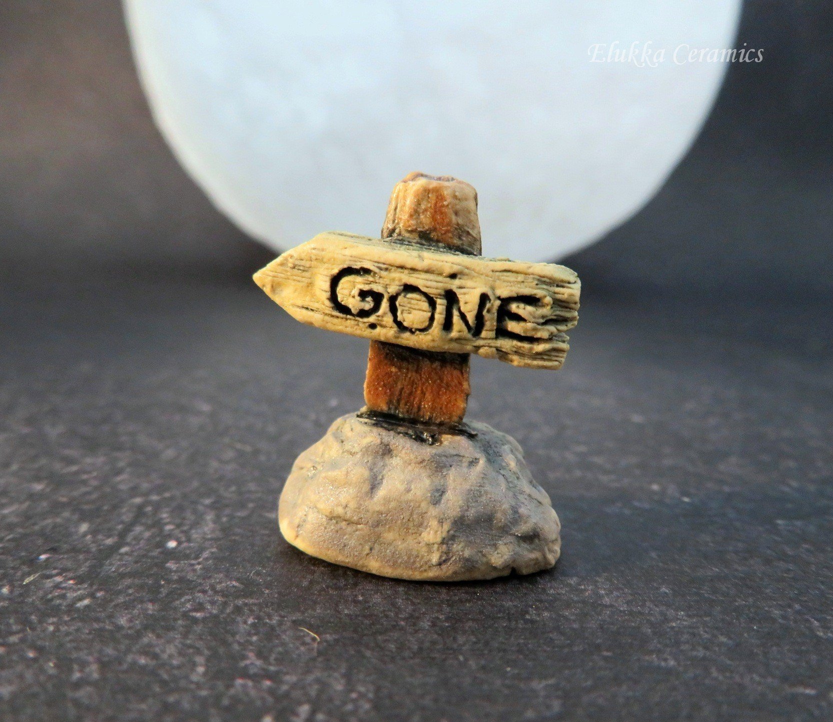GONE...Collectible Miniature Spooky Sign